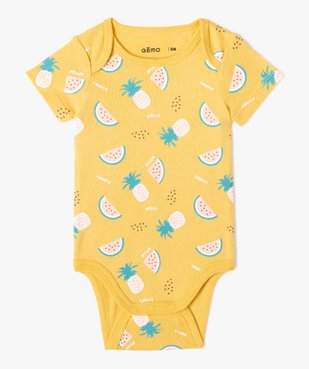 Body bébé à manches courtes et col US à motif fruits (lot de 3) vue3 - GEMO 4G BEBE - GEMO