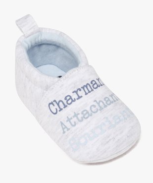 Chaussons de naissance bébé garçon unis à message tendre vue5 - GEMO(BB COUCHE) - GEMO