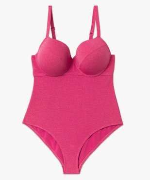 Maillot de bain une pièce scintillant femme grande taille vue4 - GEMO 4G FEMME - GEMO