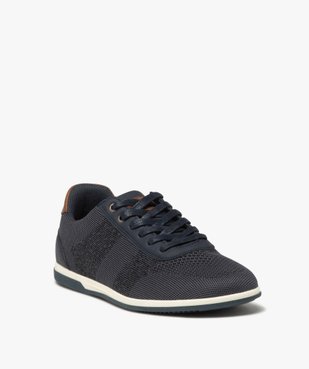 Baskets homme unies en mesh style casual à semelle contrastée vue2 - GEMO (CASUAL) - GEMO