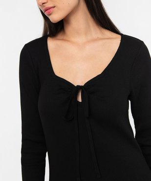 Robe à manches longues avec décolleté fantaisie femme vue2 - GEMO(FEMME PAP) - GEMO