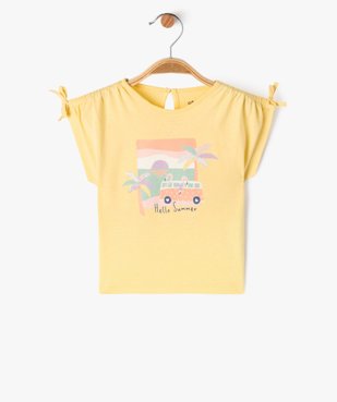 Tee-shirt à manches courtes avec motif en sequins bébé fille vue1 - GEMO 4G BEBE - GEMO