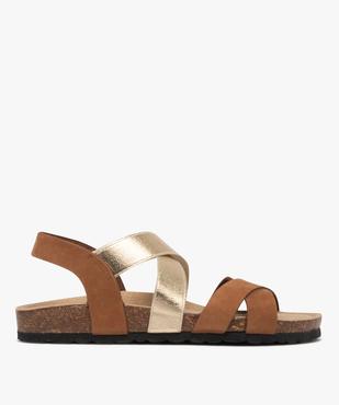 Sandales femme casual à brides élastiques effet métallisé croisées vue1 - GEMO (CASUAL) - GEMO