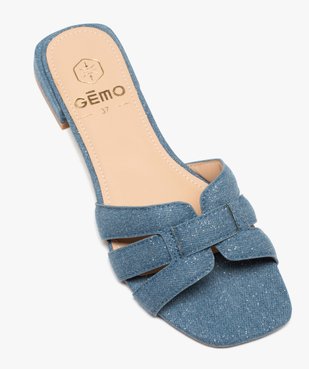 Mules femme à talon plat unies et à paillettes style denim vue5 - GEMO (CASUAL) - GEMO