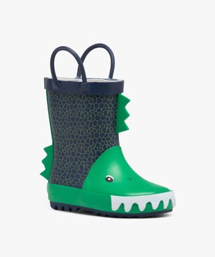 Bottes de pluie bébé garçon en caoutchouc avec motifs et à anses vue2 - BUGGY - GEMO