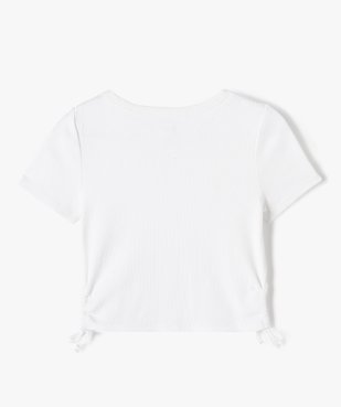 Tee-shirt fille à manches courtes avec liens sur les côtés vue3 - GEMO (JUNIOR) - GEMO