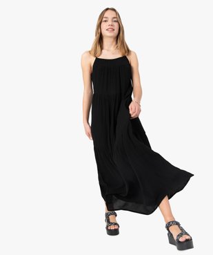 Robe fille longue et ample en crêpe de viscose avec fines bretelles vue1 - GEMO (JUNIOR) - GEMO