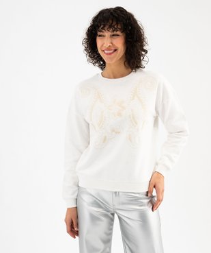 Sweat avec grande broderie devant femme vue4 - GEMO(FEMME PAP) - GEMO