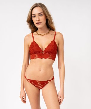 Soutien-gorge triangle en dentelle avec mousses amovibles vue4 - GEMO(HOMWR FEM) - GEMO