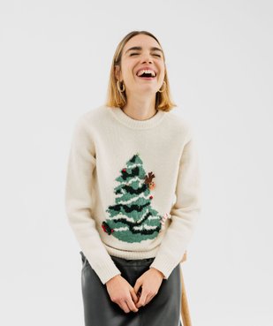 Pull de Noël avec motifs en relief femme vue1 - GEMO(FEMME PAP) - GEMO