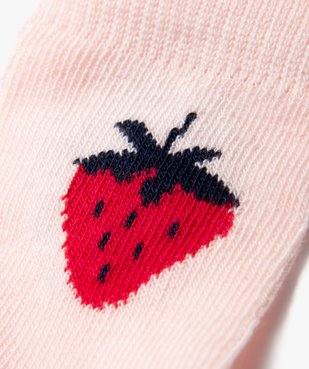 Chaussettes tige haute à motifs fruits bébé fille (lot de 5) vue2 - GEMO 4G BEBE - GEMO