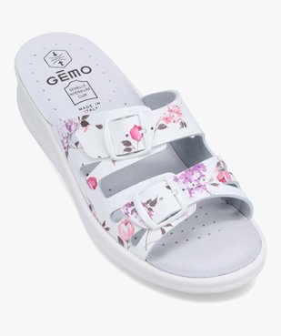 Mules femme confort à talon compensé et motif floral vue5 - G'FLEX - GEMO