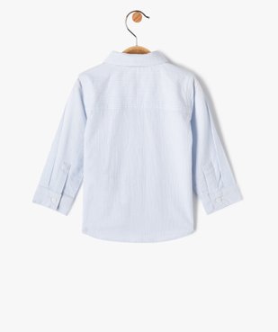 Chemise bébé garçon à manches longues rayée avec nœud papillon vue3 - GEMO(BEBE DEBT) - GEMO