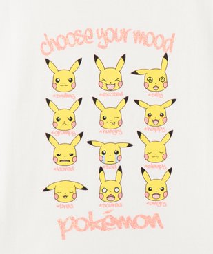 Tee-shirt manches courtes loose imprimé Pikachu fille - Pokémon vue3 - POKEMON - GEMO