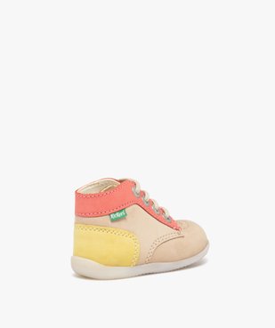 Chaussures premiers pas bébé fille en cuir multicolores - Kickers vue4 - KICKERS - GEMO