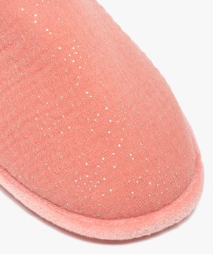 Chaussons femme mules avec dessus en gaze pailletée – Dim vue6 - DIM - GEMO