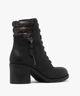 Boots femme à talon avec col matelassé et pailleté à motifs vue4 - GEMO(URBAIN) - GEMO