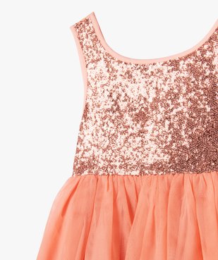 Robe de cérémonie en sequins et tulle fille vue2 - GEMO (ENFANT) - GEMO