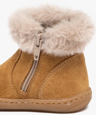 Bottes bébé fille en cuir suédé et à col duveteux - NA! vue6 - NA! - GEMO