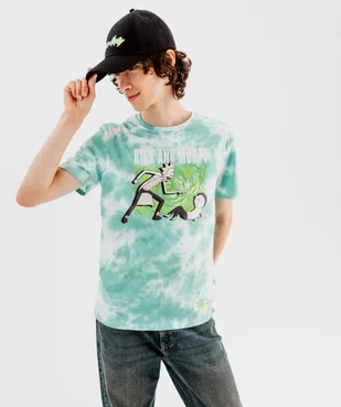 Tee-shirt manches courtes tie-and-dye imprimé homme - Rick & Morty vue1 - RICK ET MORTY - GEMO