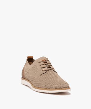 Derbies homme unies en mesh avec col stretch et semelle bicolore vue2 - GEMO(URBAIN) - GEMO