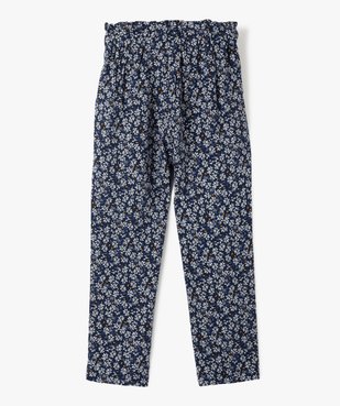 Pantalon fille imprimé avec taille élastiquée et ceinture à nouer vue3 - GEMO (ENFANT) - GEMO