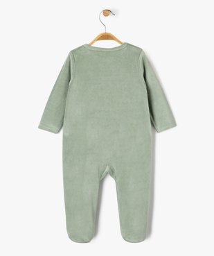 Pyjama en velours ouverture devant à motif dinosaure bébé garçon vue4 - GEMO 4G BEBE - GEMO