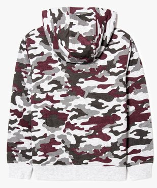 Sweat zippé imprimé camouflage avec doublure sherpa vue2 - GEMO (JUNIOR) - GEMO