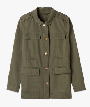 Veste style militaire en twill de coton à taille ajustable femme vue4 - GEMO 4G FEMME - GEMO