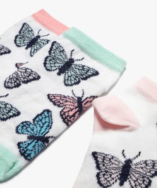 Chaussettes ultra coutes à motif papillons fille (lot de 3) vue2 - GEMO (ENFANT) - GEMO