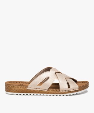 Mules femme extra légères à brides métallisées vue1 - GEMO (CASUAL) - GEMO