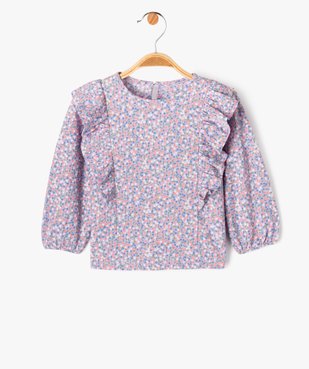 Blouse à manches longues avec volants sur les épaules bébé fille vue1 - GEMO(BEBE DEBT) - GEMO