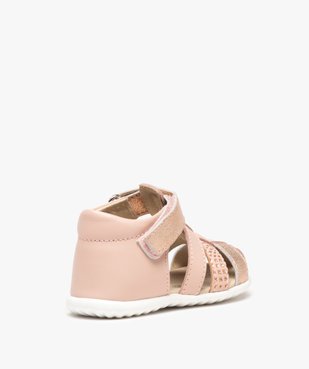 Sandales bébé fille en cuir avec détails scintillants vue4 - GEMO(BEBE DEBT) - GEMO