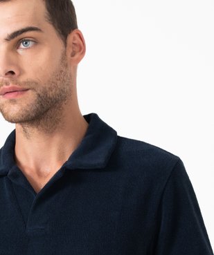 Polo manches courtes en éponge homme vue2 - GEMO (HOMME) - GEMO