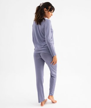 Pyjama deux pièces femme : chemise et pantalon vue3 - GEMO 4G FEMME - GEMO