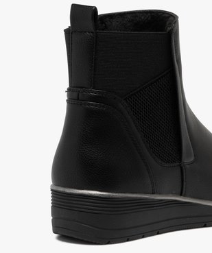 Boots femme confort intérieur fourré à bout carré et liseré - Hobiz vue6 - HOBIZ - GEMO