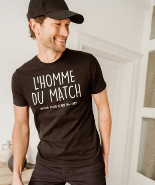 Tee-shirt homme à manches courtes avec message humoristique vue1 - GEMO 4G HOMME - GEMO