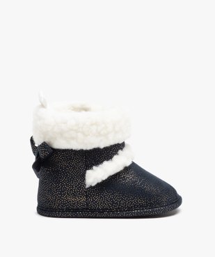 Chaussons bébé fille boots pailletées à col sherpa vue1 - GEMO 4G BEBE - GEMO