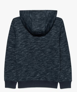 Sweat garçon chiné avec zip et bande poitrine unie vue2 - GEMO (JUNIOR) - GEMO