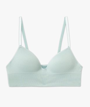 Brassière push-up en maille côtelée à fines bretelles vue4 - GEMO 4G FEMME - GEMO