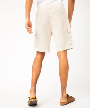 Bermuda cargo en coton stretch à taille élastiquée homme vue3 - GEMO (HOMME) - GEMO