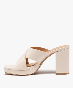 Mules à talon haut vernies avec brides croisées vue3 - GEMO(URBAIN) - GEMO