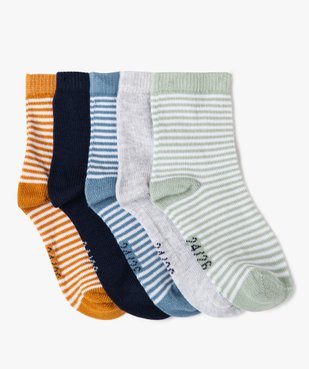 Chaussettes à rayures bébé (lot de 5) vue1 - GEMO 4G BEBE - GEMO