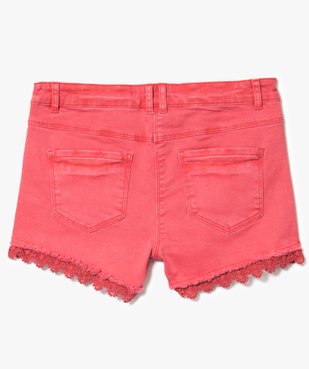 Short en jean à bords broderies vue2 - GEMO (JUNIOR) - GEMO