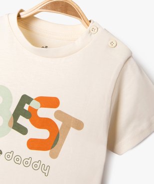 Tee-shirt manches courtes avec message famille bébé garçon vue2 - GEMO(BEBE DEBT) - GEMO
