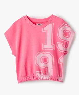 Sweat fille crop top à manches courtes vue1 - GEMO (JUNIOR) - GEMO