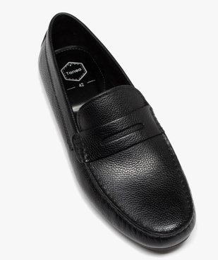 Mocassins homme dessus uni en cuir Penny Loafer - Taneo vue5 - TANEO - GEMO