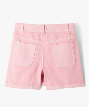 Jupe short en toile denim colorée fille vue9 - GEMO (ENFANT) - GEMO