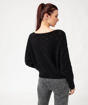 Pull à manches chauve-souris en maille fantaisie femme vue3 - GEMO(FEMME PAP) - GEMO