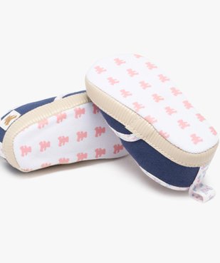 Chaussons de naissance en toile à liseré fleuri - LuluCastagnette vue6 - LULUCASTAGNETTE - GEMO